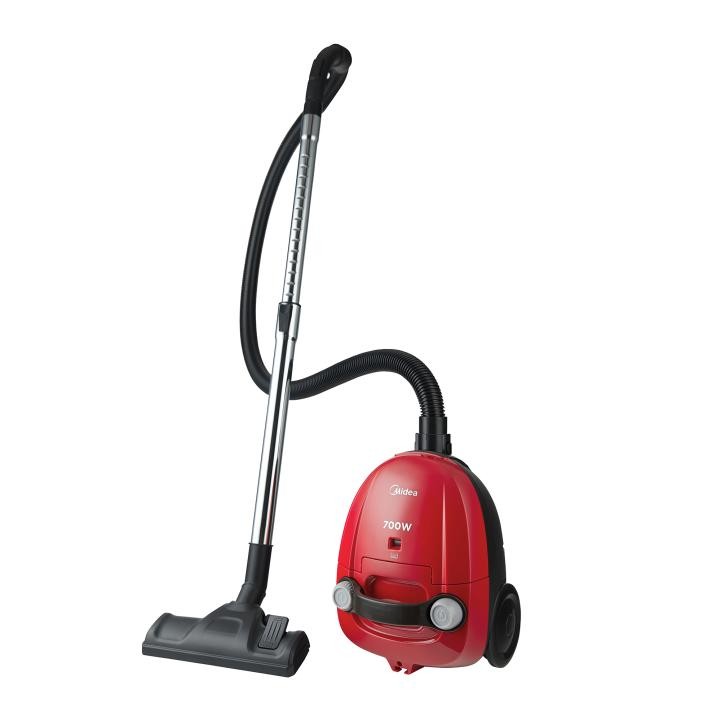 Aspirator MIDEA, cu sac, 1.5 litri, filtru HEPA, 700W, furtun telescopic metalic, cablu alimentare 5 m, rosu/negru - imagine 5